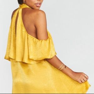 Show Me Your MuMu Yellow Kaitlin ruffle dress